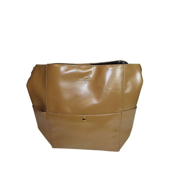 K.Eyre Brown Faux Leather‎ Shoulder Bag M - Picture 1 of 6